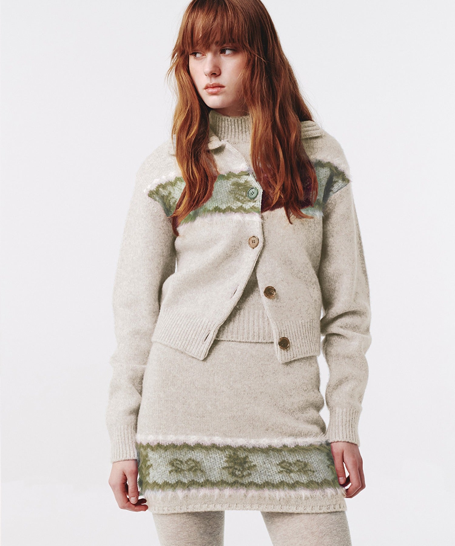 Kijun/キジュン Nordic Knit Cardigan ノルディック柄 ウールニット