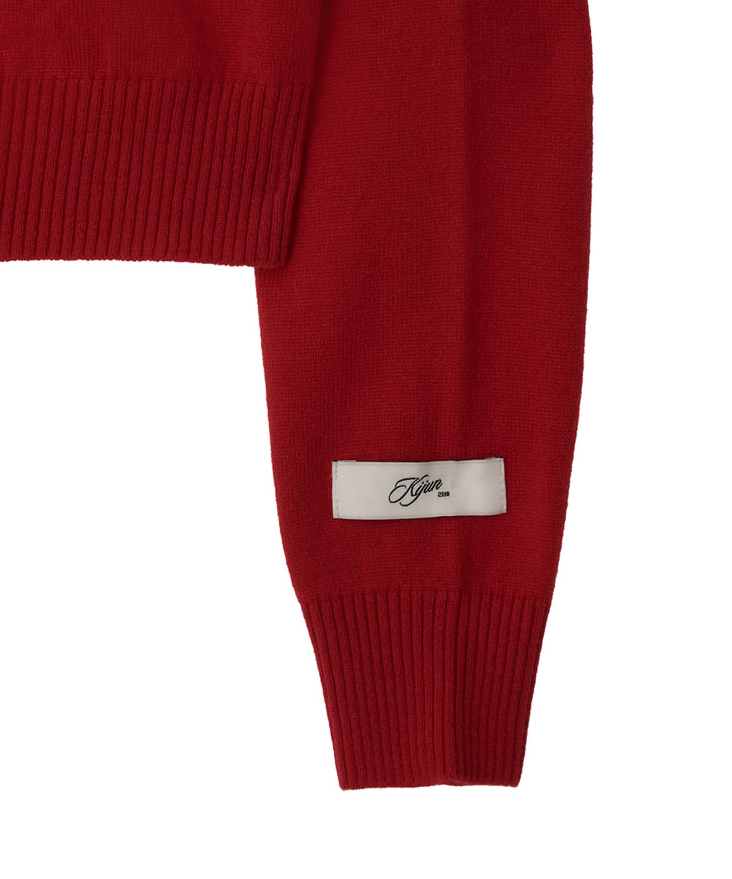 Kijun/キジュン Double Neck Knit Cardigan 重ね着風 ショート丈 ウールニットカーディガン