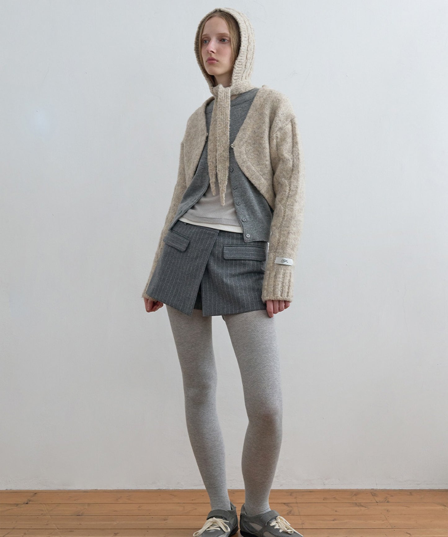 Cable Knit Balaclava ウール モヘア風ニットバラクラバ