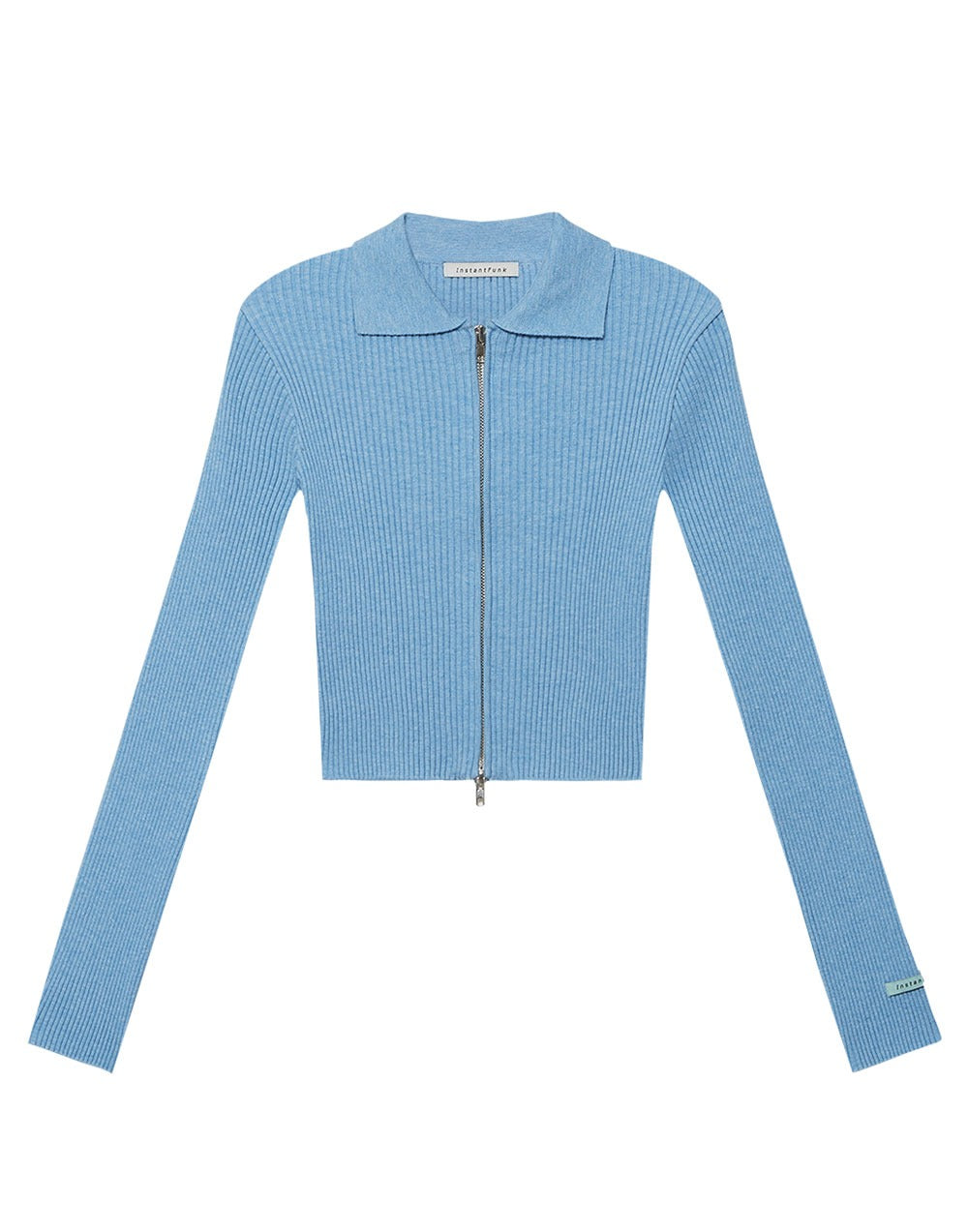 Slim zipped knit top