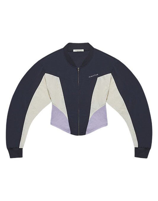 Corset-panelled western nylon jacket