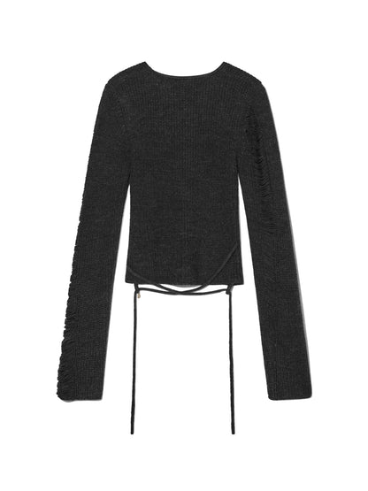 SAHARA DAMAGED WOOL KNIT TOP SET