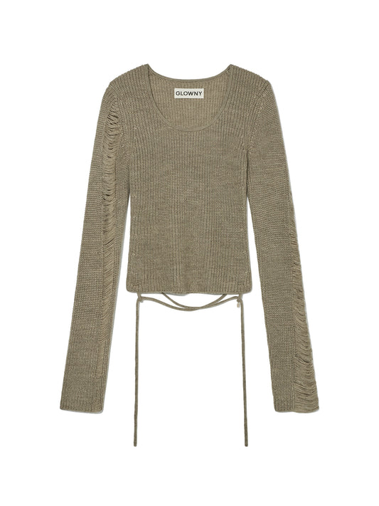 SAHARA DAMAGED WOOL KNIT TOP SET