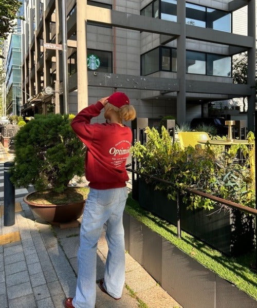 バックロゴプリント裏起毛スウェット