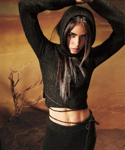 SAHARA DAMAGED WOOL KNIT TOP SET