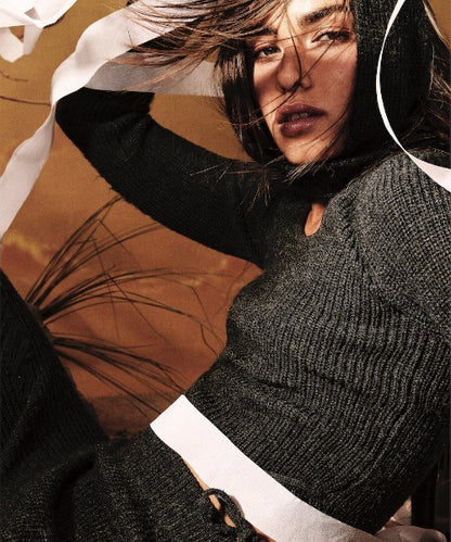 SAHARA DAMAGED WOOL KNIT TOP SET