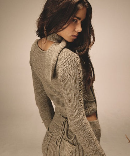 SAHARA DAMAGED WOOL KNIT TOP SET