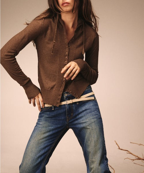 DOUBLE BELTED BOOTS CUT DENIM JEANS