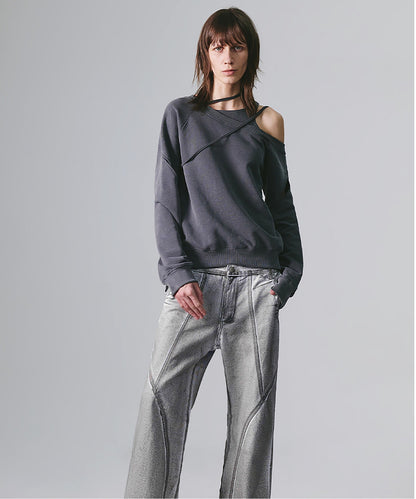 SLIT LAYERED SWEAT SHIRT