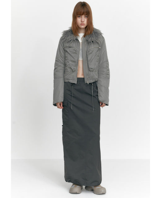 ZIP-UP POCKET LONG SKIRT