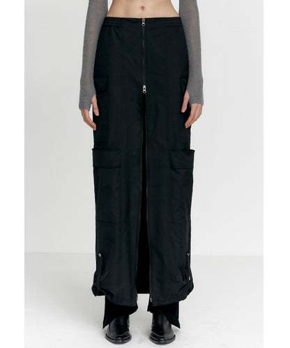 ZIP-UP POCKET LONG SKIRT