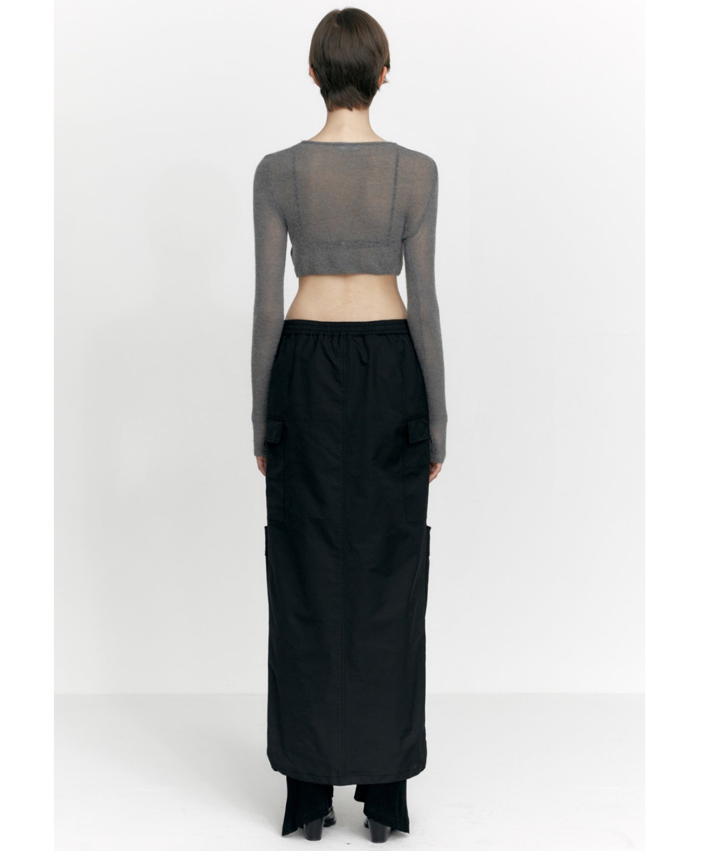 ZIP-UP POCKET LONG SKIRT