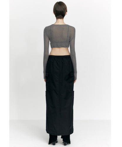 ZIP-UP POCKET LONG SKIRT