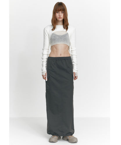 ZIP-UP POCKET LONG SKIRT