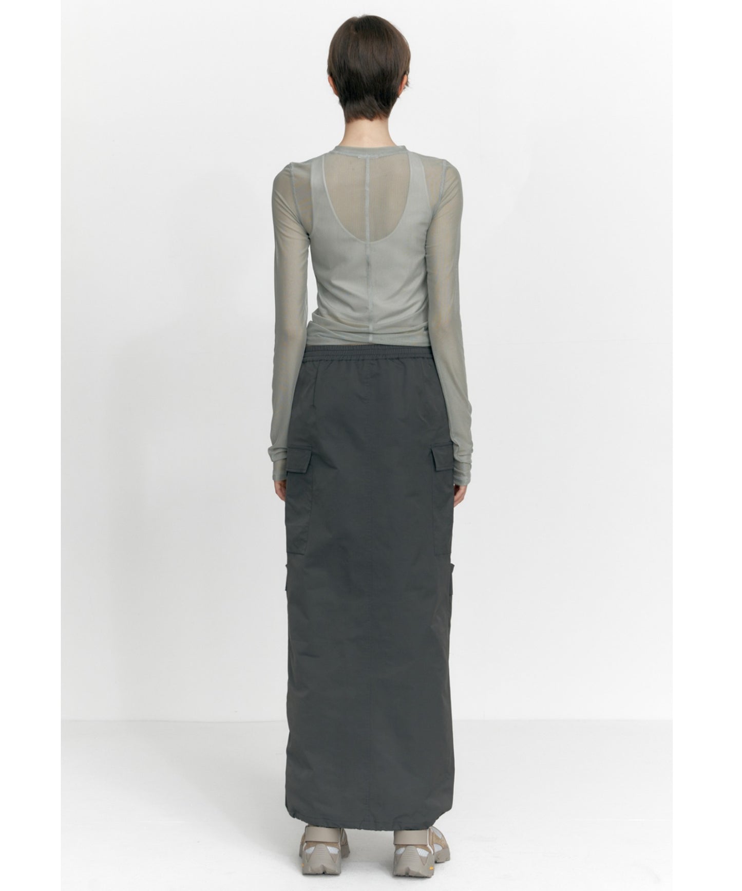 ZIP-UP POCKET LONG SKIRT