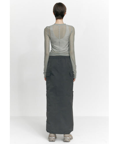 ZIP-UP POCKET LONG SKIRT