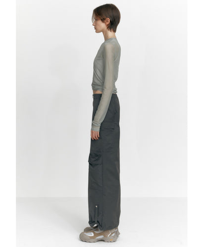 ZIP-UP POCKET LONG SKIRT