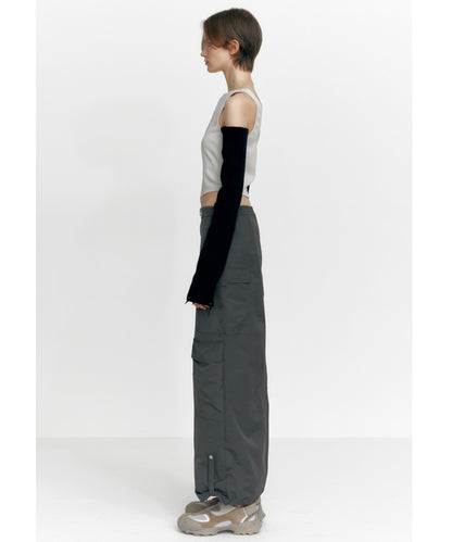 ZIP-UP POCKET LONG SKIRT