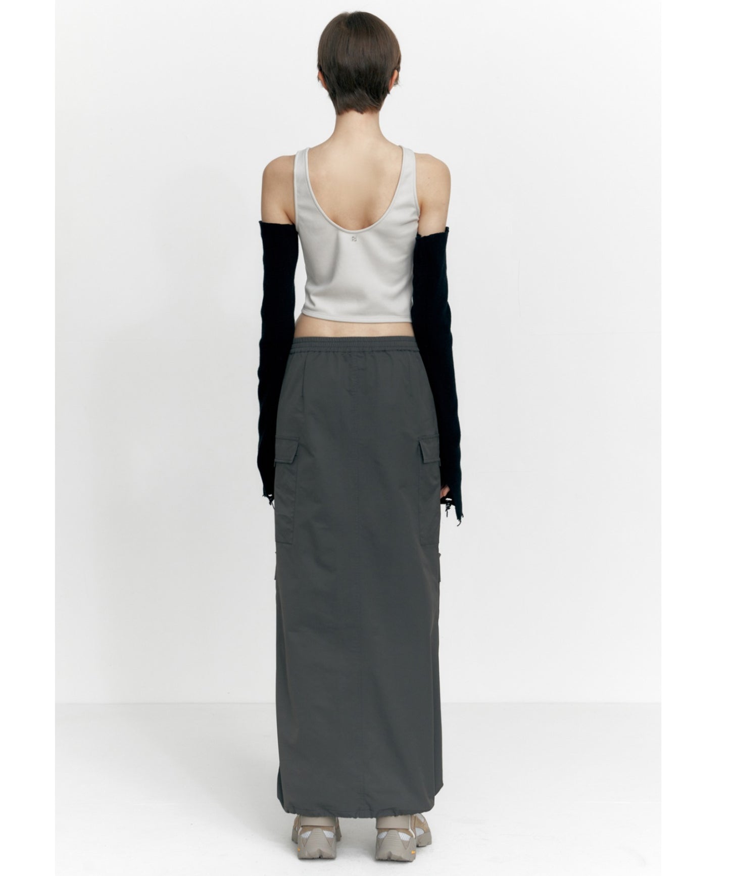ZIP-UP POCKET LONG SKIRT