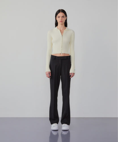 Slim zipped knit top