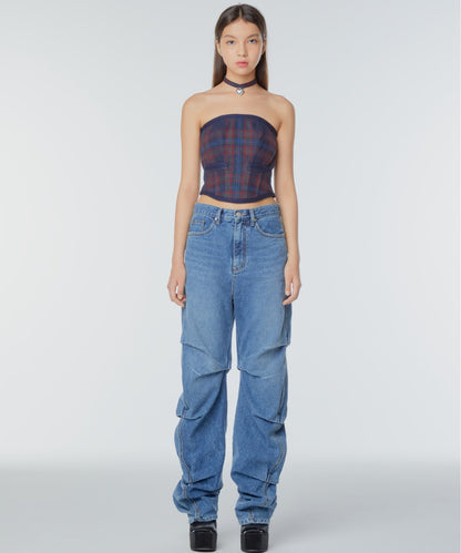 Shirred jeans