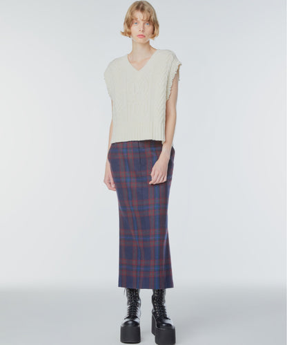 Mermaid wool-blend long skirt