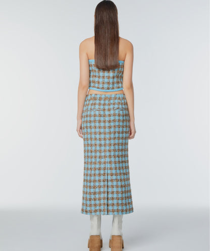 Mermaid wool-blend long skirt