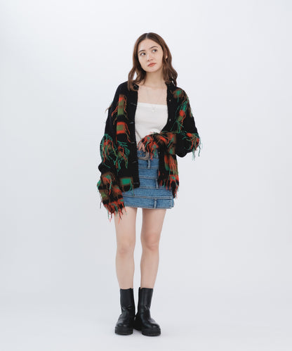 VILLAGE INTARSIA CARDIGAN