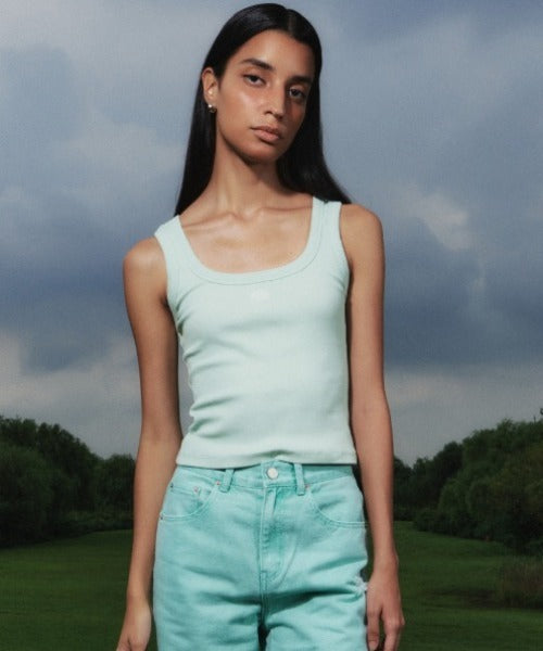 Square-Neck Rib Tank Top