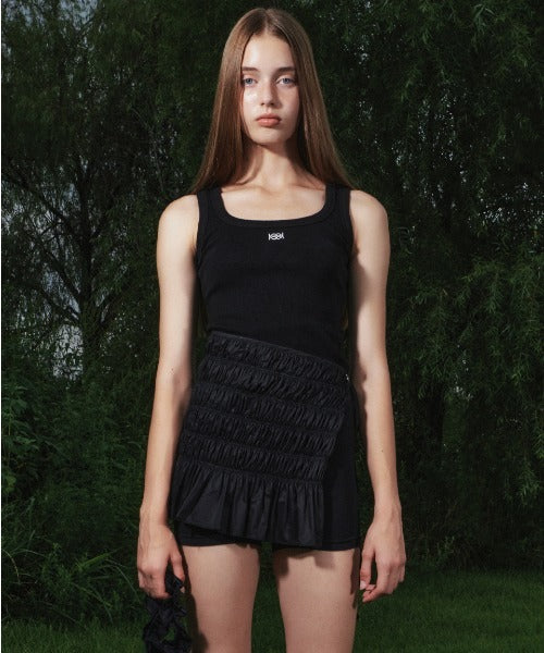 Square-Neck Rib Tank Top