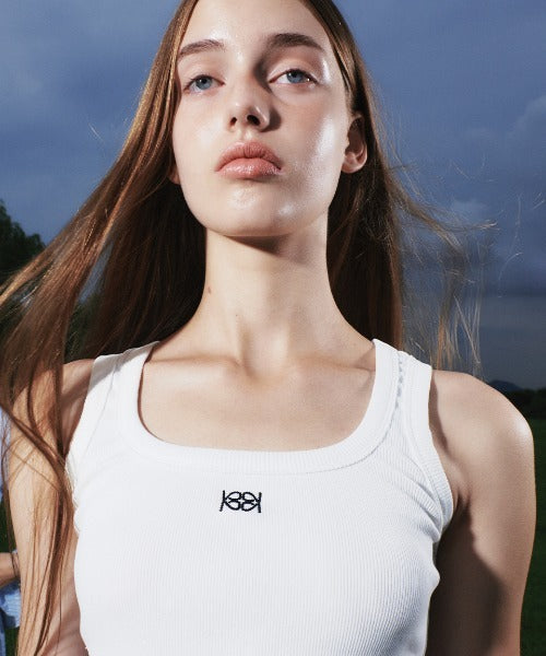 Square-Neck Rib Tank Top