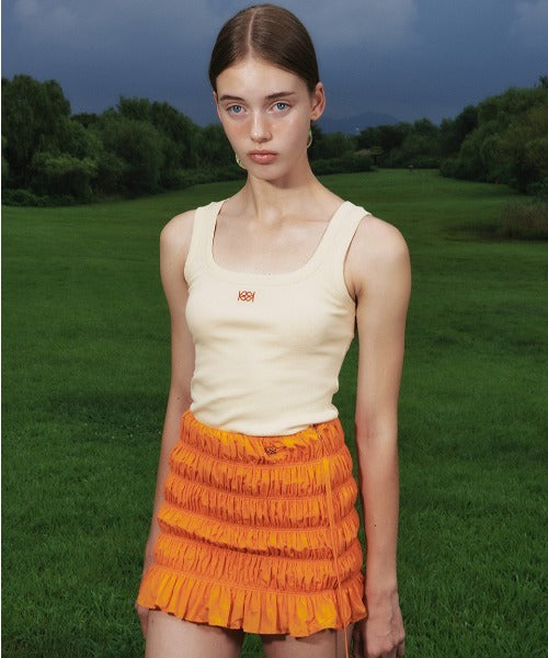 Square-Neck Rib Tank Top