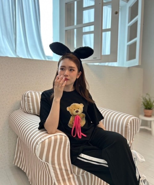 リボン付き ベア ビッグＴシャツ