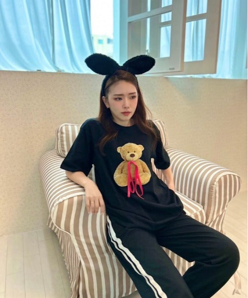リボン付き ベア ビッグＴシャツ