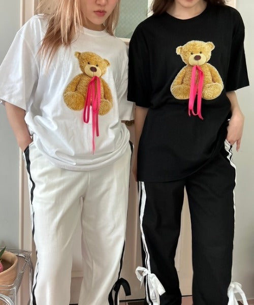 リボン付き ベア ビッグＴシャツ