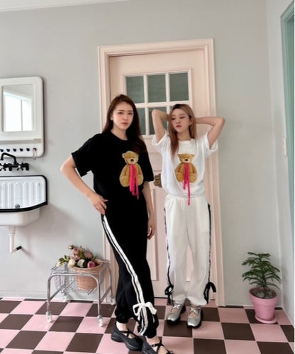 リボン付き ベア ビッグＴシャツ