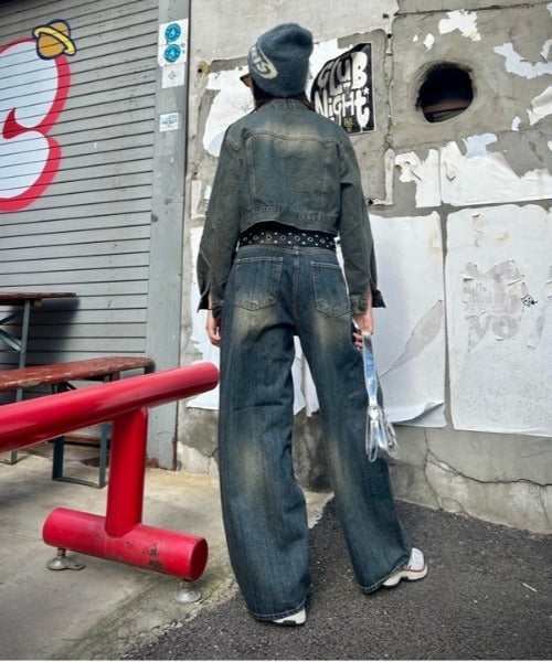 ワイドデニムパンツ