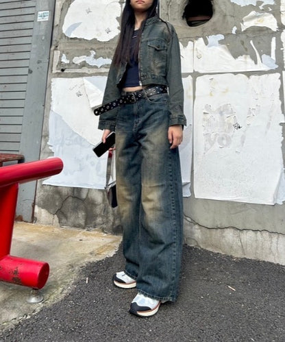 ワイドデニムパンツ