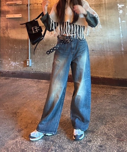 ワイドデニムパンツ