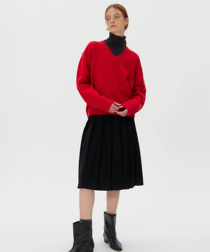 V-neck Superfine Merino Wool Sweater