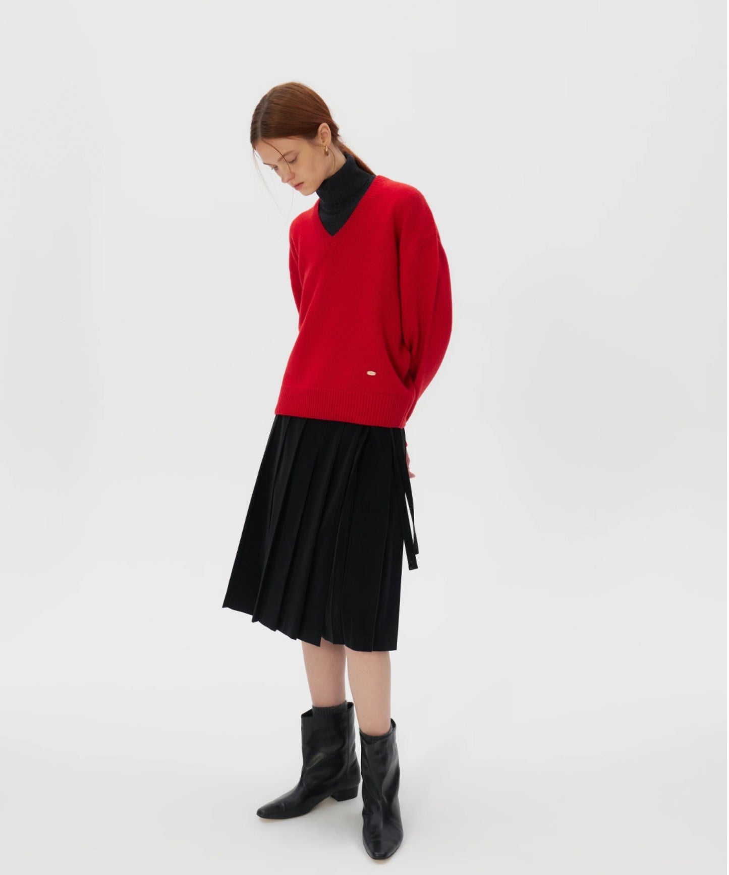 V-neck Superfine Merino Wool Sweater