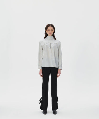 Back Tie Ballon Sleeves Blouse
