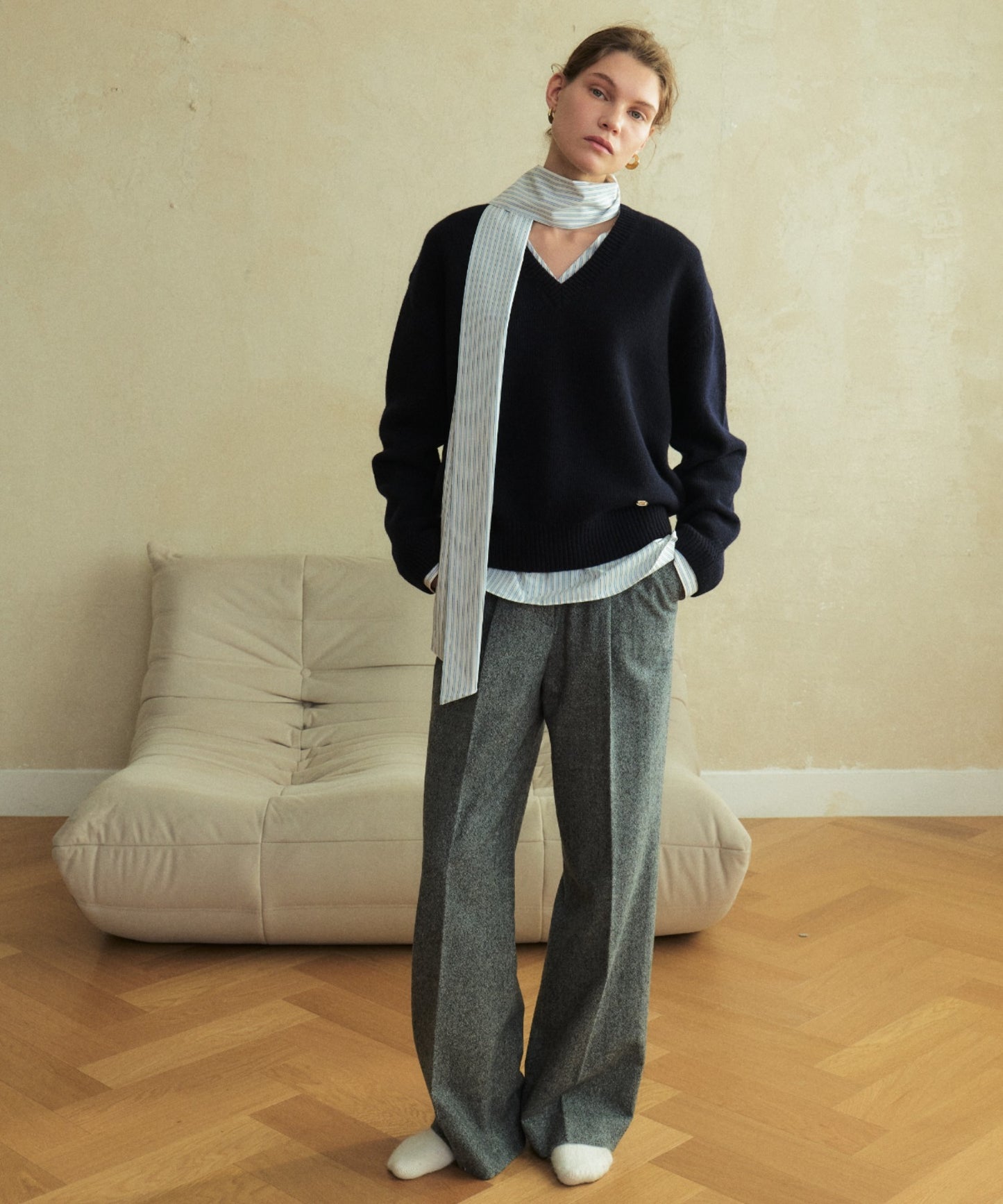 Back Tie Ballon Sleeves Blouse