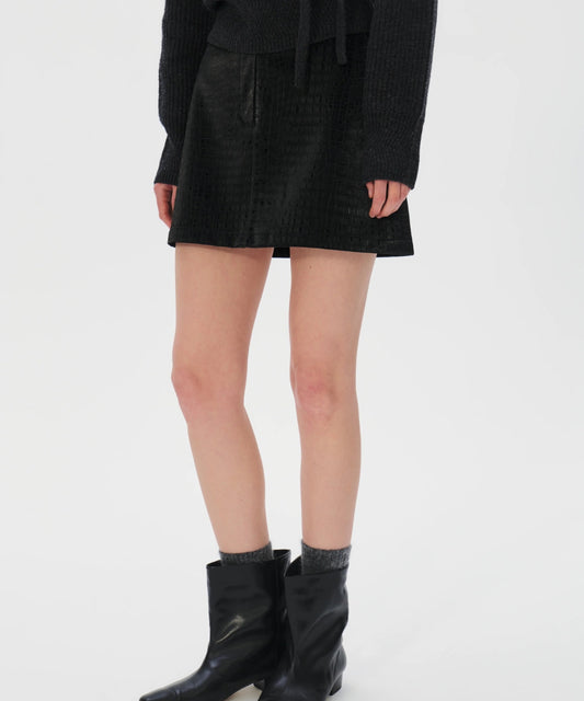 Faux Crocodile Mini Skirt
