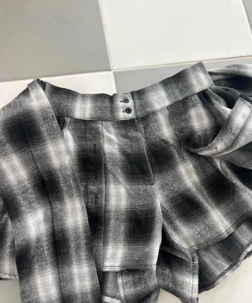 ipugo/イプゴ チェックシャツ パンツスカート