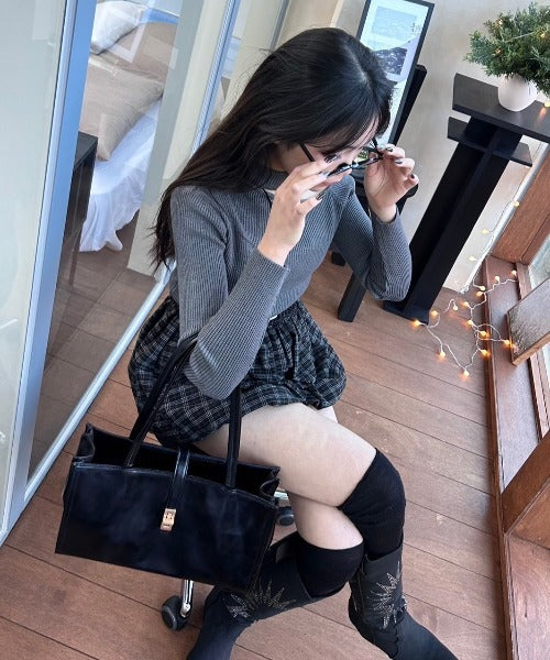 チェック柄 バルーンショートパンツ