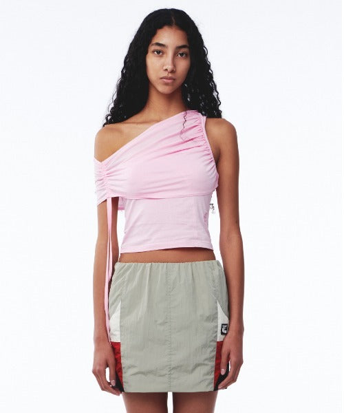 Shirring One Shoulder Top