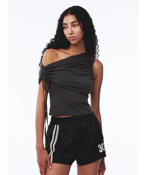 Shirring One Shoulder Top