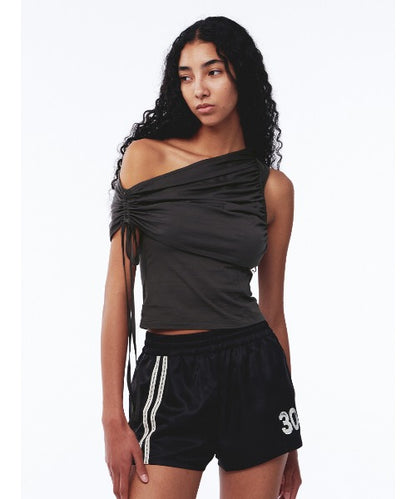 Shirring One Shoulder Top