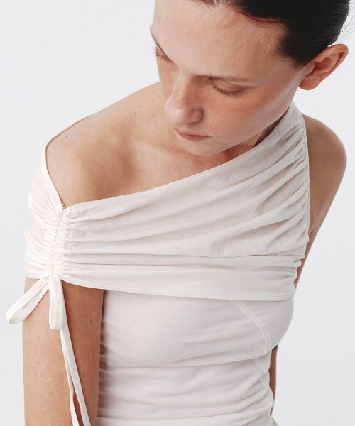 Shirring One Shoulder Top